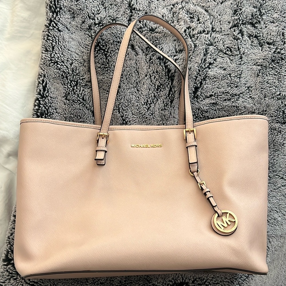 Michael Kors baby pink tote-style bag